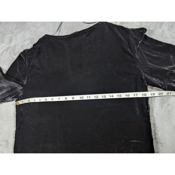 Zara Woman Tunic Dress Womens S Black Velvet Embroidered V Neck Boho Mini - Picture 8 of 10